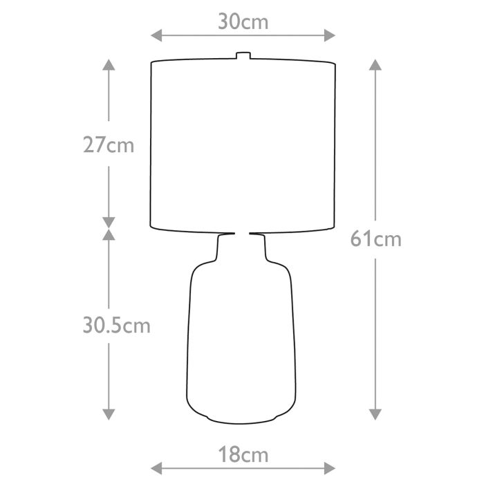 Bacari 1 Light Small Table Lamp - Blue and Grey with Light Grey Shade