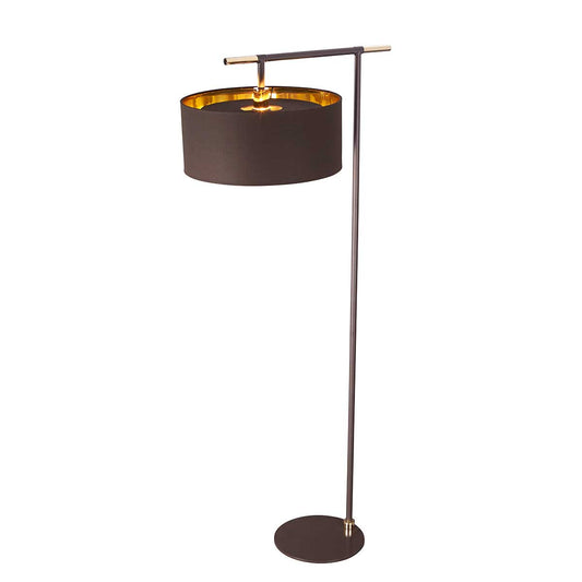 Balance 1 Light Floor Lamp – Brown and Polished Brass
