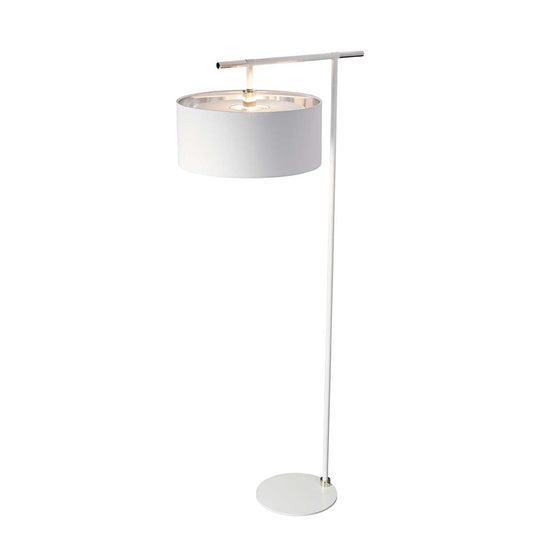 Balance 1 Light Floor Lamp – White and Polished Nickel