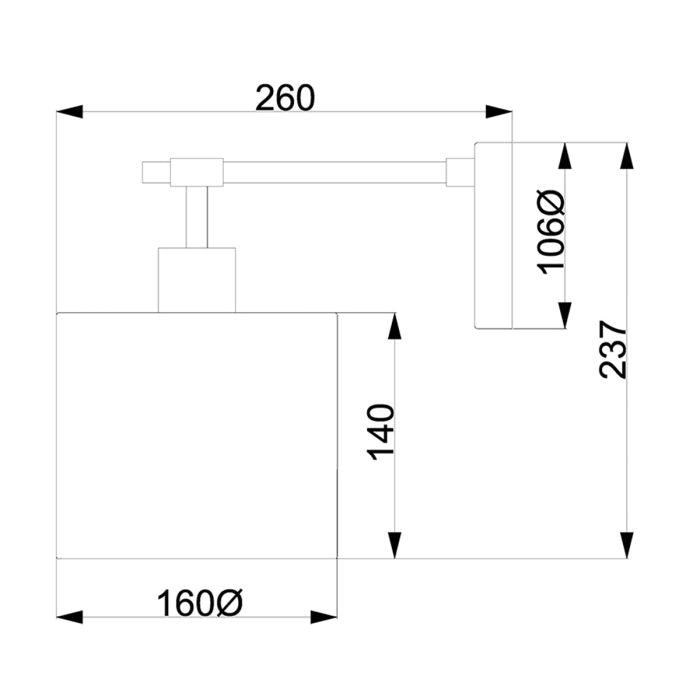 Balance 1 Light Wall Light - Black / Polished Nickel with White Shade