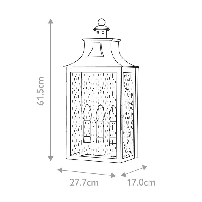 Balmoral 3 Light Wall Lantern - Old Bronze