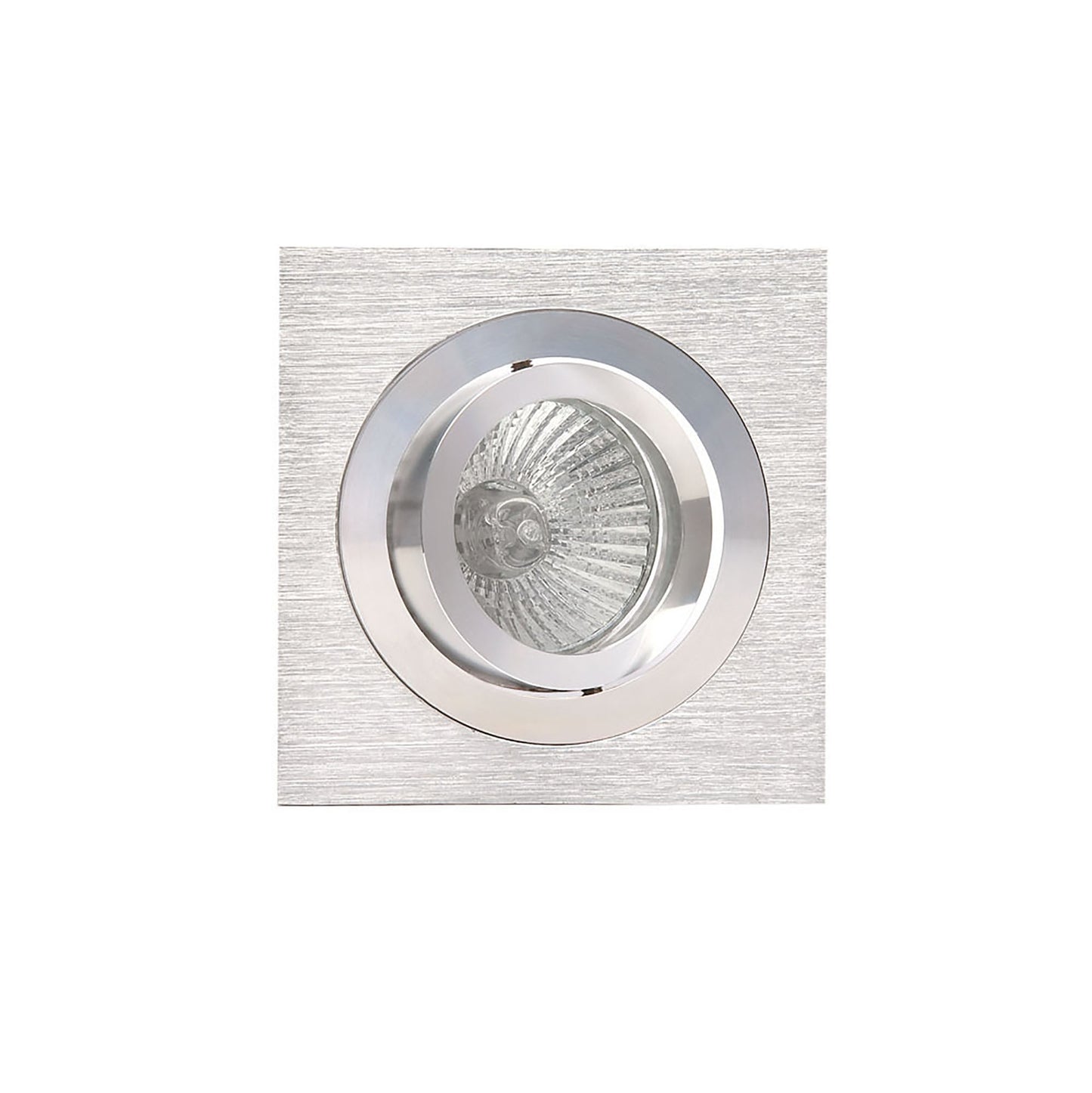 Basico GU10 Swivel Downlight 9.2cm Square 1 x GU10 Max 50W Satin Nickel / Chrome, Cut Out: 80mm, Lampholder Included by Mantra