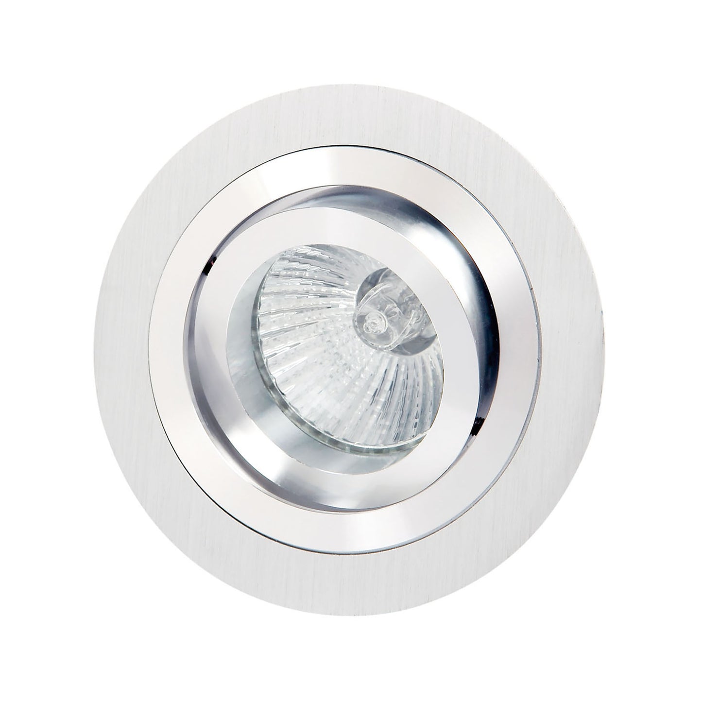 Basico GU10 Swivel Downlight 9.2cm Round 1 x GU10 Max 50W Satin Nickel / Chrome, Cut Out: 80mm, Lampholder Included by Mantra
