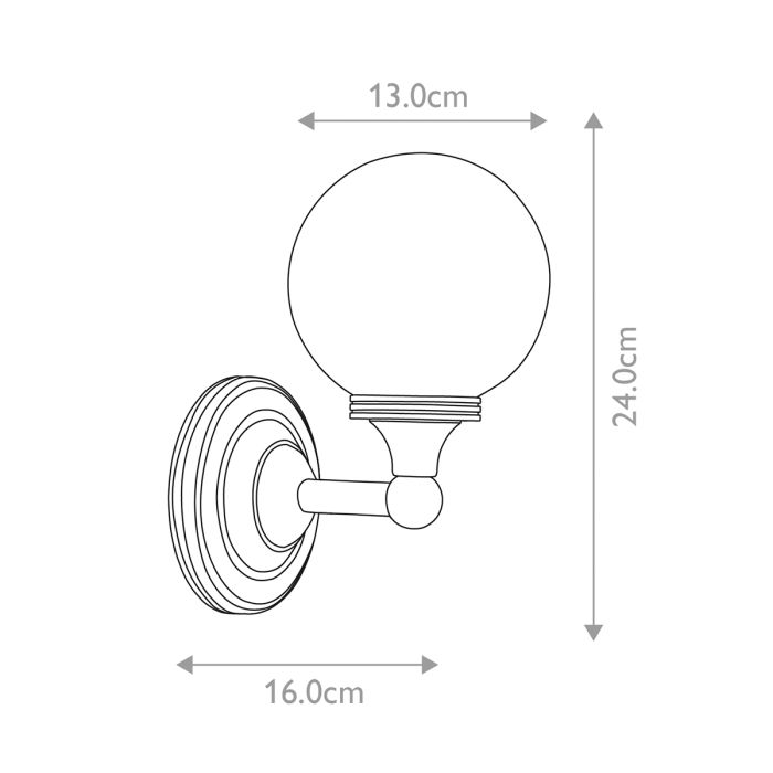 Austen 1 Light Wall Light - Polished Chrome
