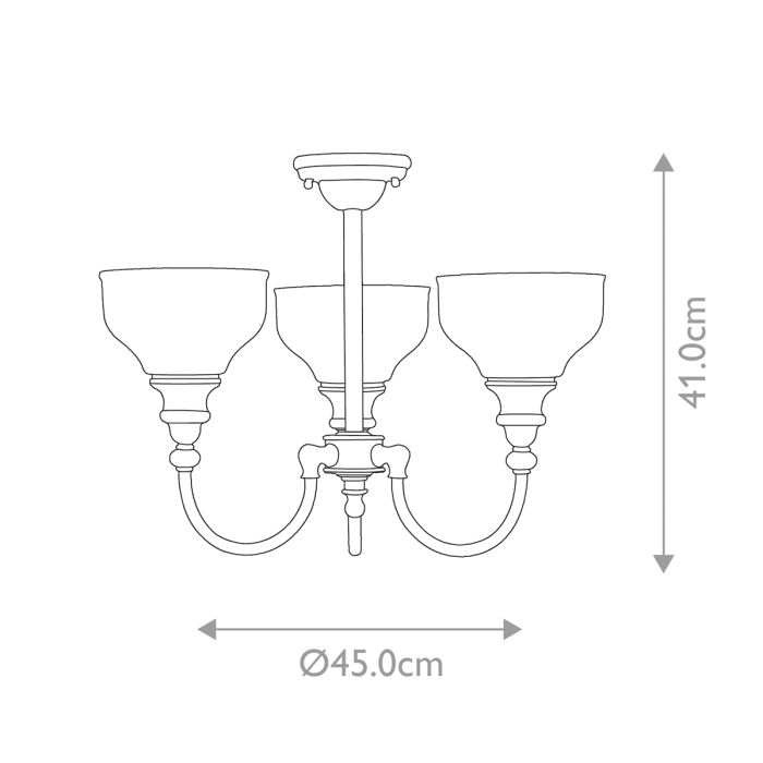 Cheadle 3 Light Semi-Flush - Polished Chrome