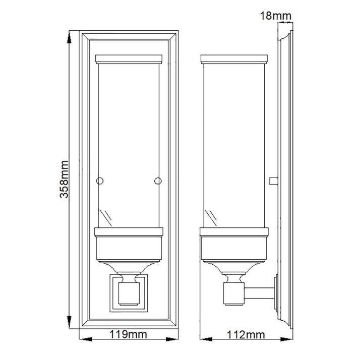 Cambridge 1 Light Wall Light - Polished Chrome