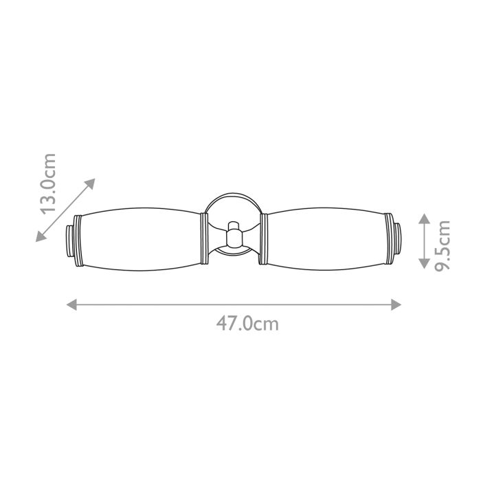 Eliot 2 Light Wall Light - Polished Chrome