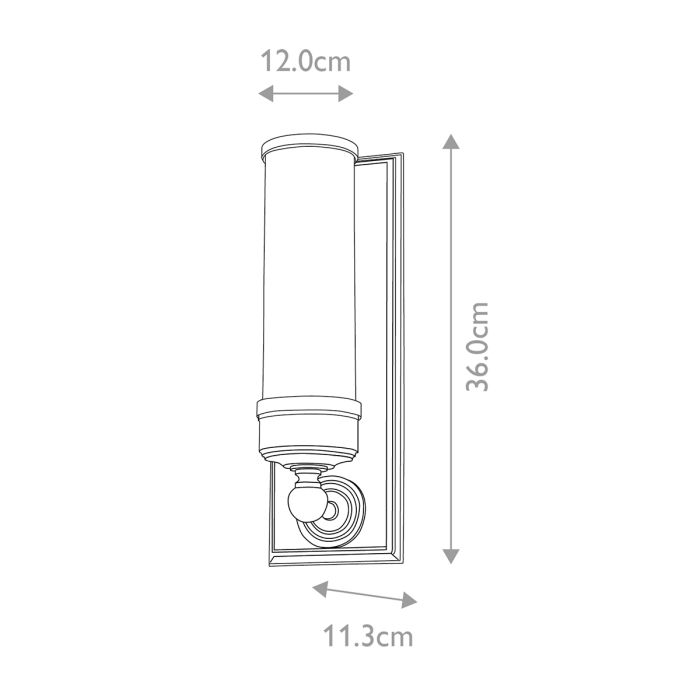 Worcester 1 Light Wall Light - Polished Chrome