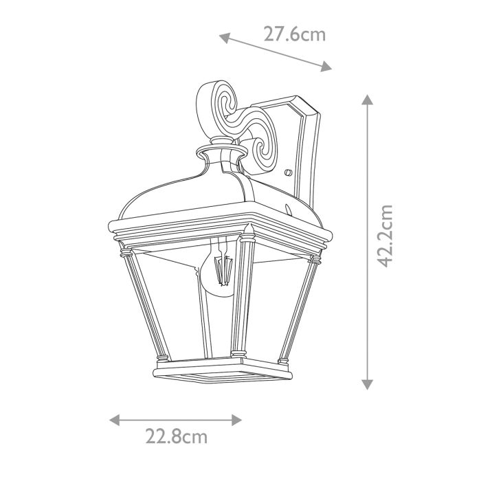 Bayview 1 Light Large Wall Lantern - Black