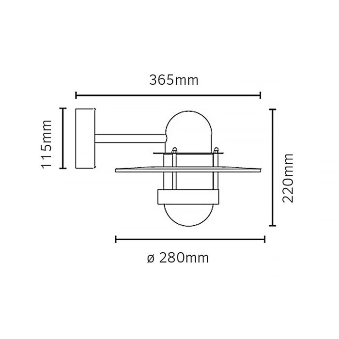 Bergen 1 Light Wall Lantern - Galvanised
