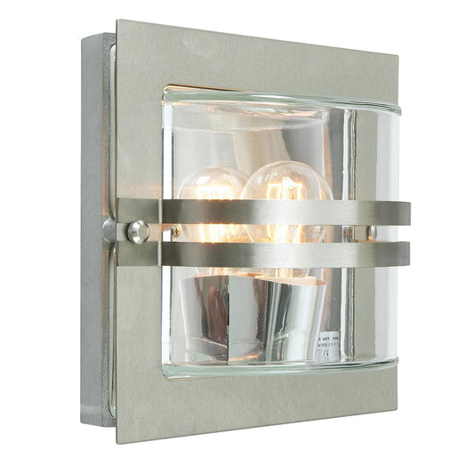 Bern 1 Light Wall Lantern – Stainless Steel With Clear Glass