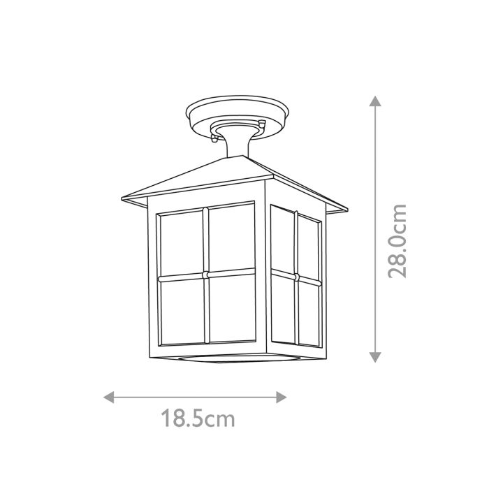 Winchester 1 Light Porch Lantern - Black