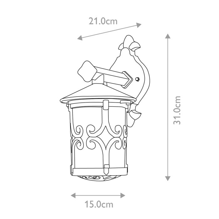 Hereford Wall Down Lantern - Black