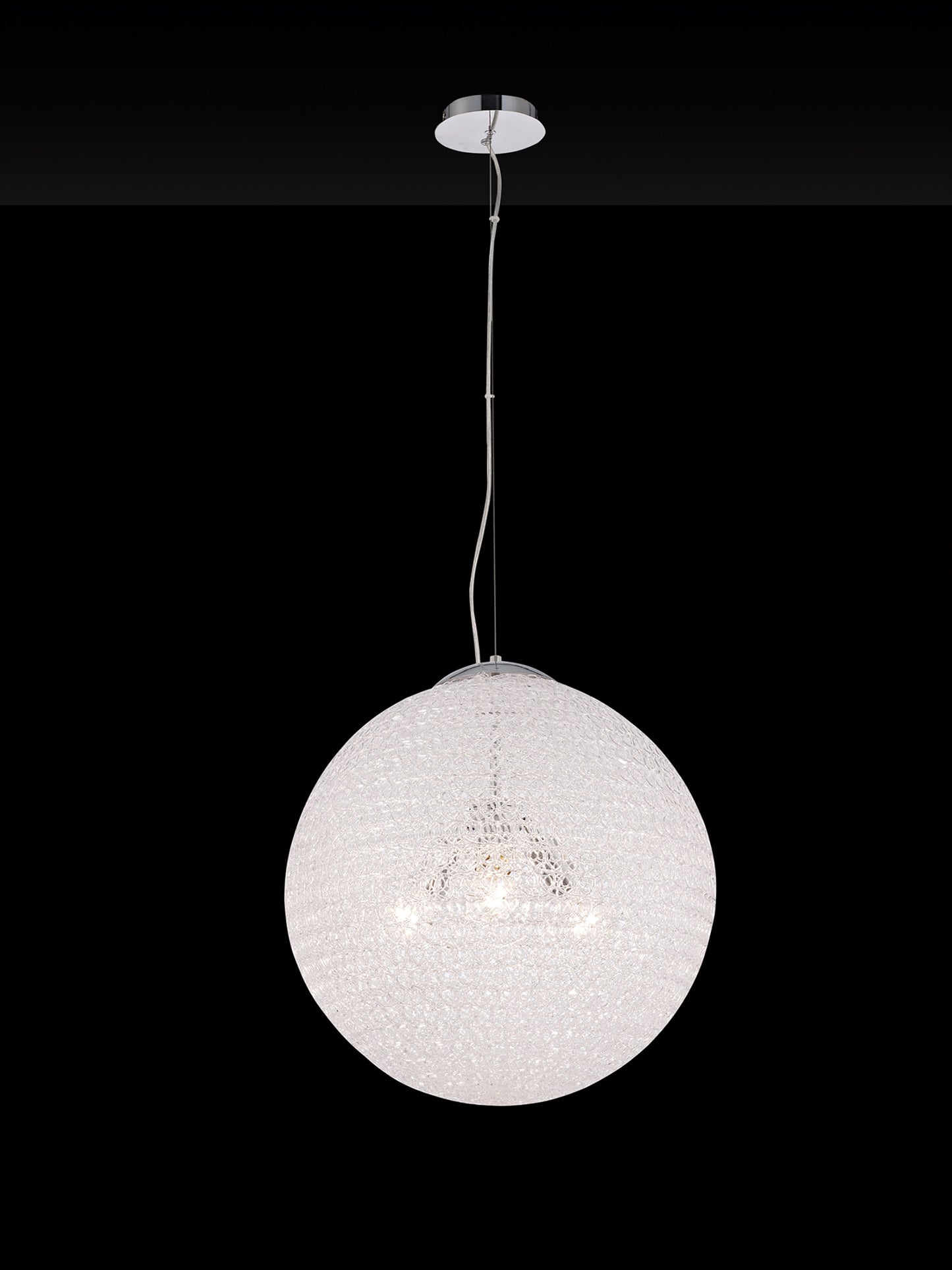 Bola Pendant 50cm Round 3 x E27, Chrome by Mantra