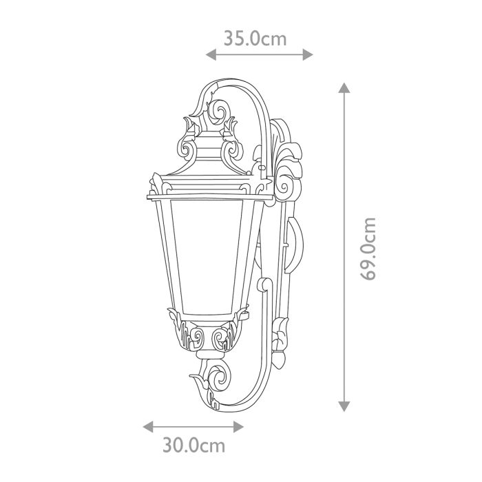Baltimore 1 Light Large Wall Lantern - Weathered Bronze