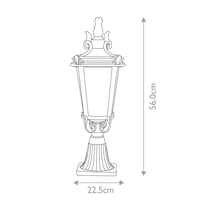 Baltimore 1 Light Medium Pedestal Lantern - Weathered Bronze