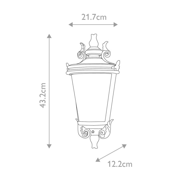 Baltimore 1 Light Medium Half Lantern - Weathered Bronze