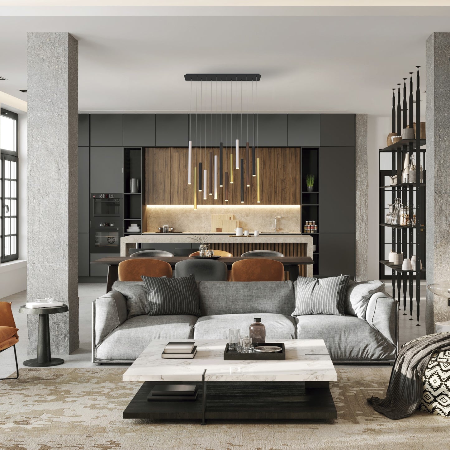 Cala 1 Light Pendant, 6W LED, 3000K, 420lm, Sand Black, 3yrs Warranty by Mantra