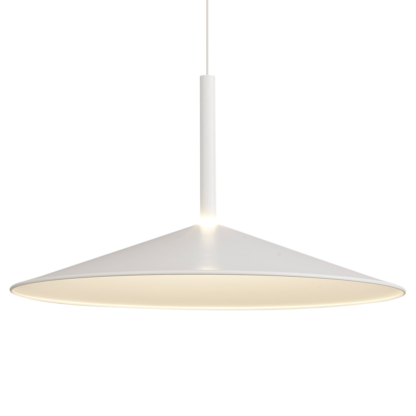Calice 48cm Rise And Fall Pendant Dimmable, 16W LED, 3000K, 1200lm, White, 3yrs Warranty by Mantra