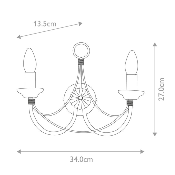 Carisbrooke 2 Light Wall Light - Black