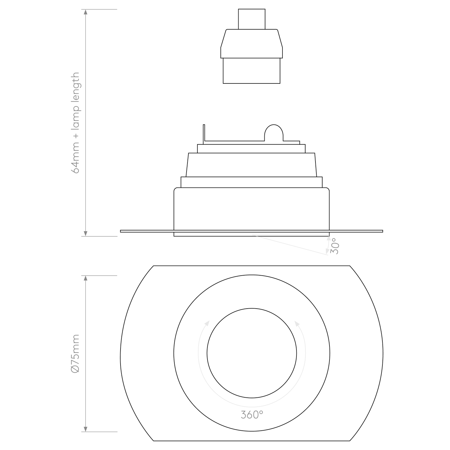 Trimless Slimline Round Adjustable Fire-Rated