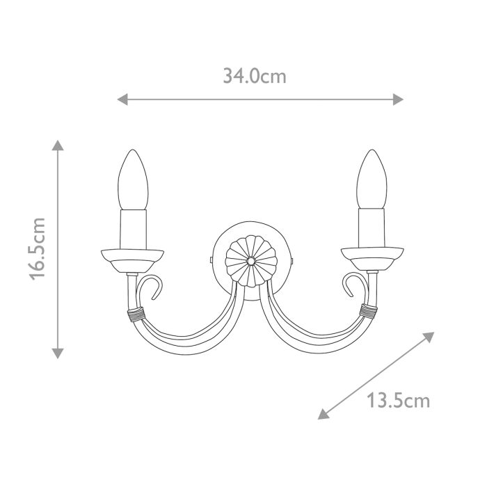 Chartwell 2 Light Wall Light - Black