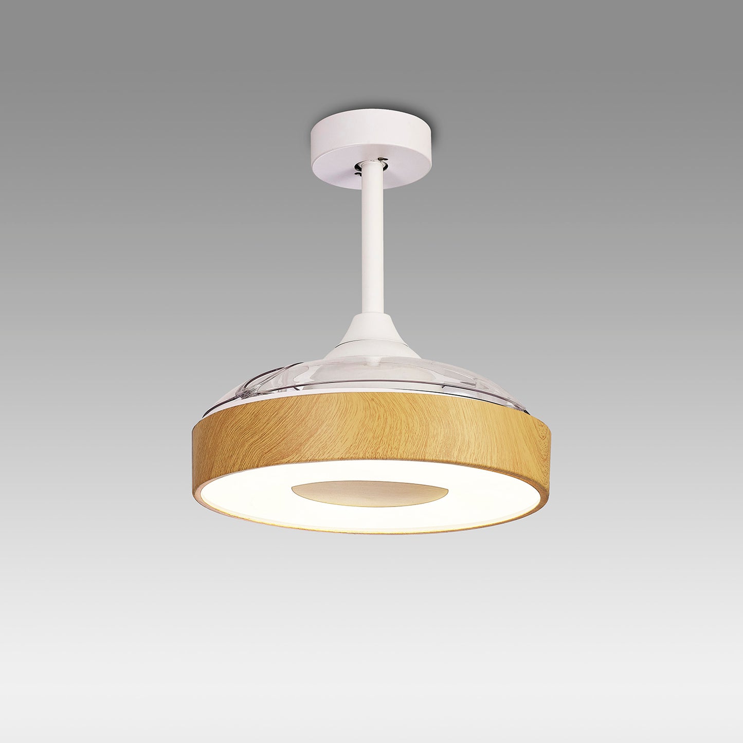 Coin Air 60W LED Dimmable Ceiling Light With Built-In 30W DC Reversible Fan, Remote & APP Control, Wood, 3300lm, 5yrs Warranty by Mantra