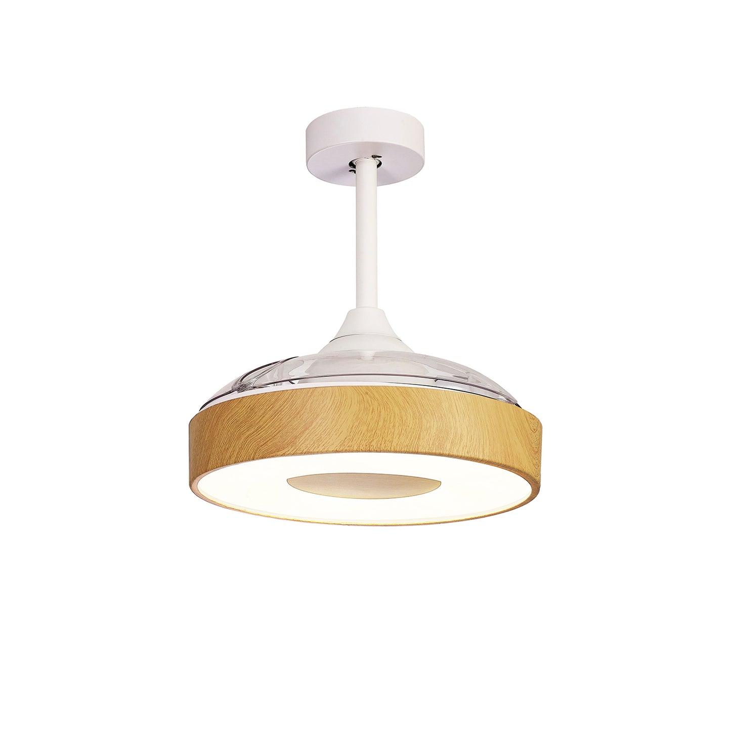 Coin Air 60W LED Dimmable Ceiling Light With Built-In 30W DC Reversible Fan, Remote & APP Control, Wood, 3300lm, 5yrs Warranty by Mantra