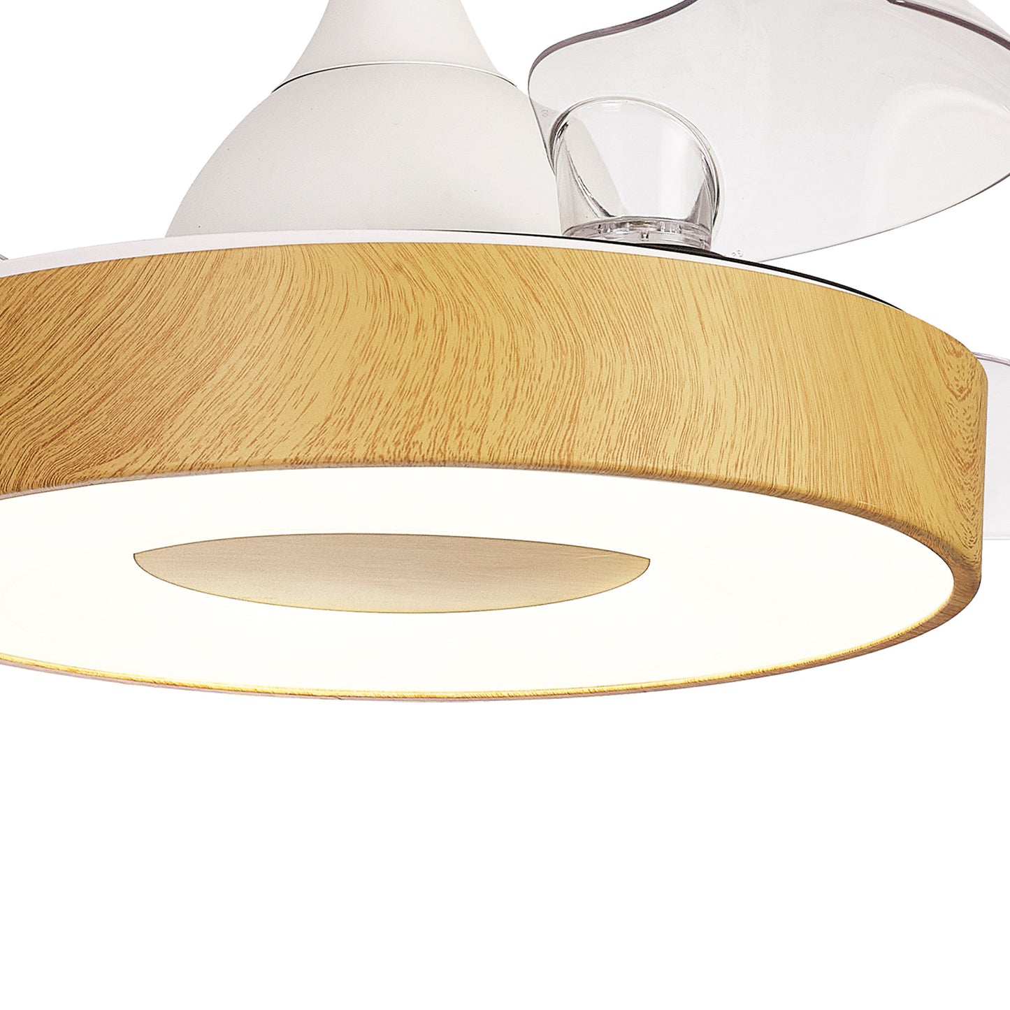Coin Air 60W LED Dimmable Ceiling Light With Built-In 30W DC Reversible Fan, Remote & APP Control, Wood, 3300lm, 5yrs Warranty by Mantra