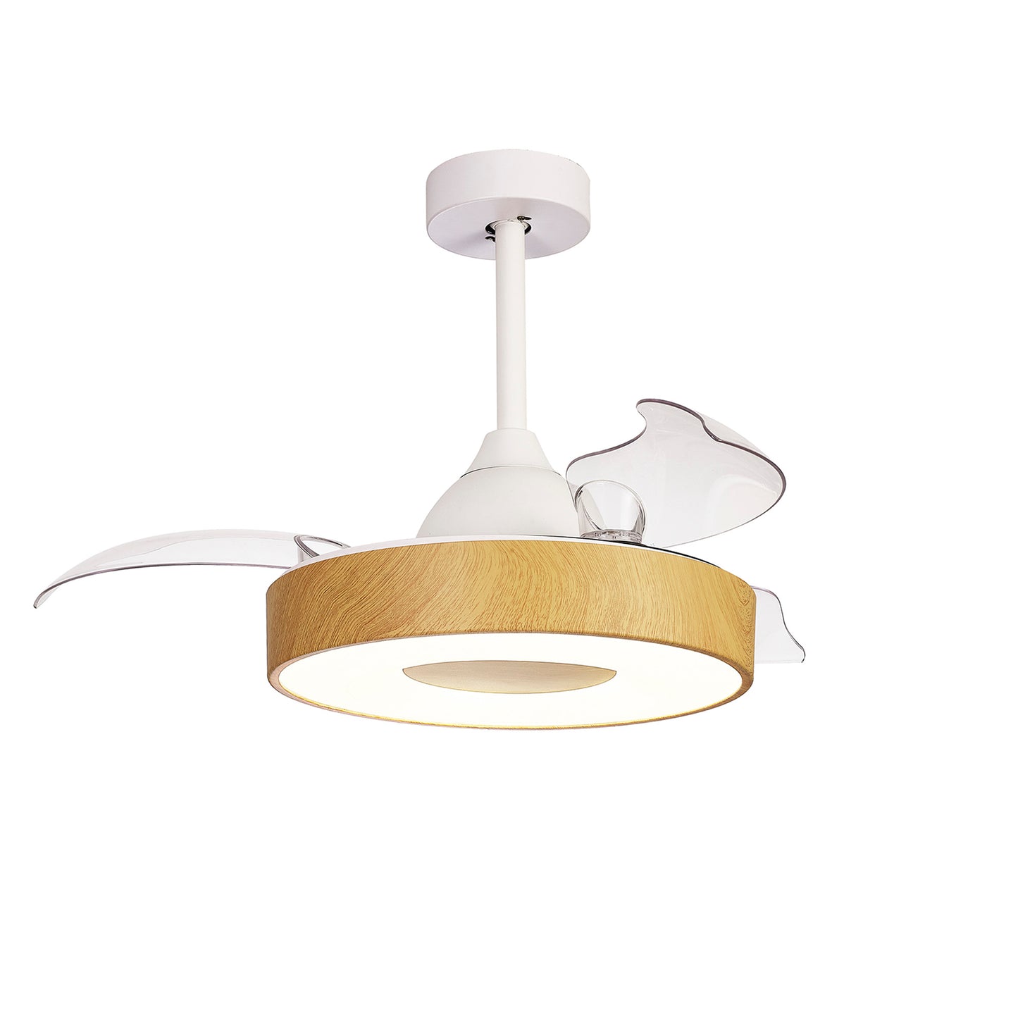 Coin Air 60W LED Dimmable Ceiling Light With Built-In 30W DC Reversible Fan, Remote & APP Control, Wood, 3300lm, 5yrs Warranty by Mantra