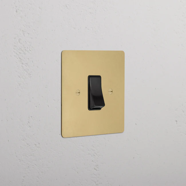 Corston 1g Antique Brass Black Insert - Single Cooker Switch 45A