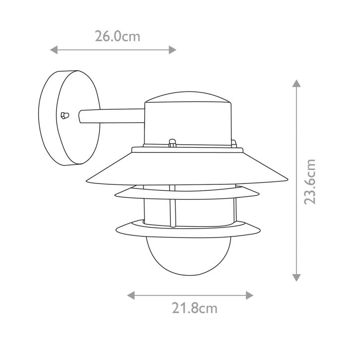 Copenhagen 1 Light Wall Lantern - Brushed 304 Stainless Steel