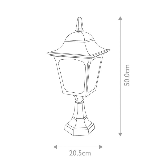Chapel 1 Light Pedestal Lantern - Black