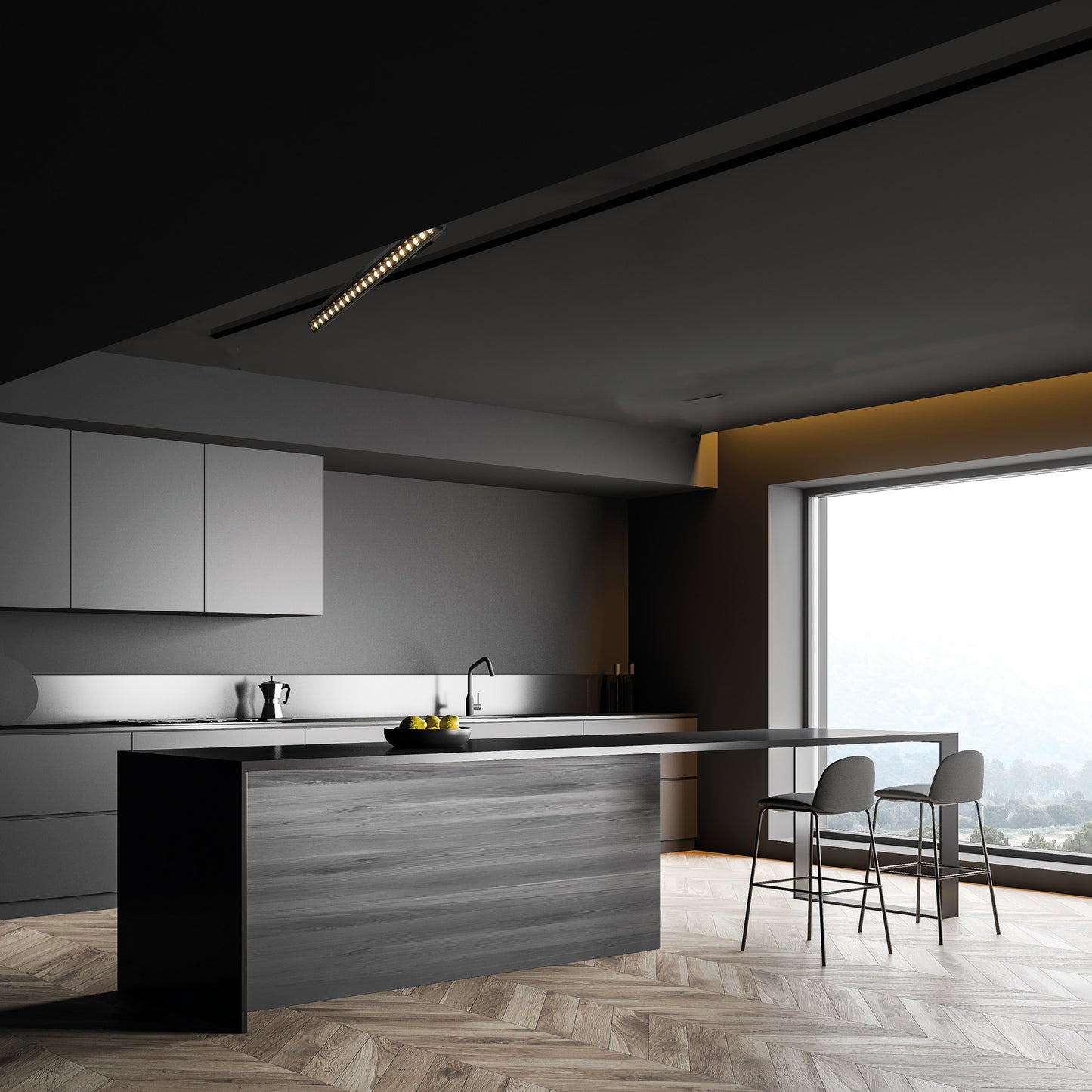 Creta Linear Track Light, 30W LED, 3000K, 2350lm, Black, 3yrs Warranty by Mantra