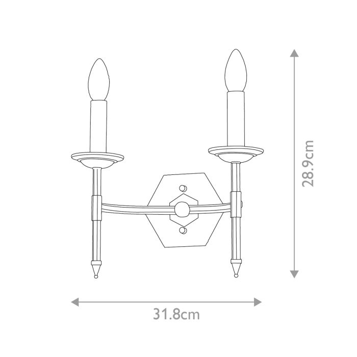 Crown 2 Light Wall Light - Iron Gate