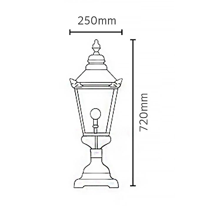 Chelsea 1 Light Pedestal Lantern - Copper