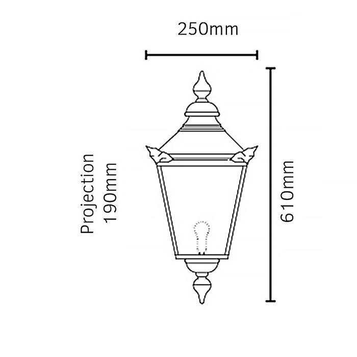 Chelsea 1 Light Half Lantern - Copper