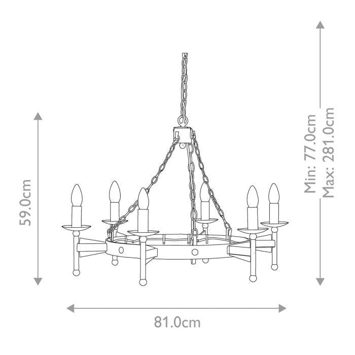 Cromwell 6 Light Chandelier - Old Bronze