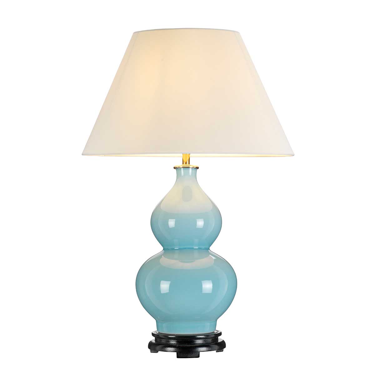 Harbin Gourd 1 Light Table Lamp With Tall Empire – Duck Egg Blue