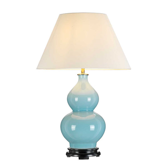 Harbin Gourd 1 Light Table Lamp With Tall Empire – Duck Egg Blue