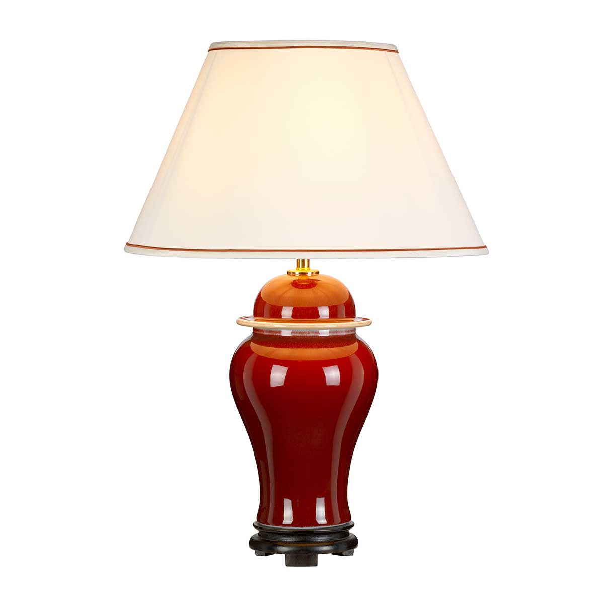 Oxblood Temple Jar 1 Light Table Lamp With Tall Empire Shade