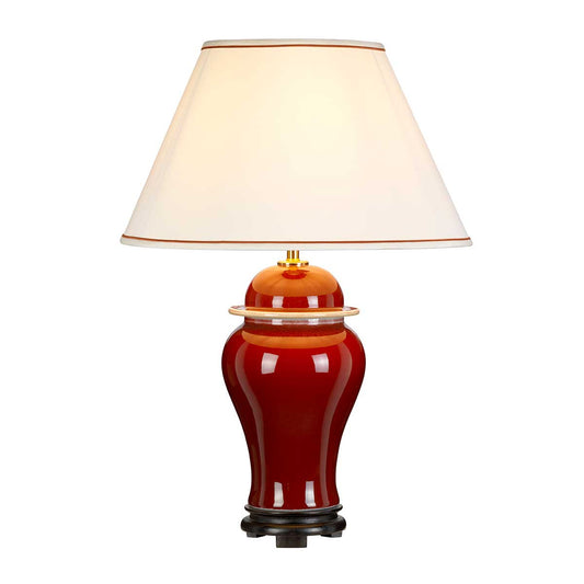 Oxblood Temple Jar 1 Light Table Lamp With Tall Empire Shade