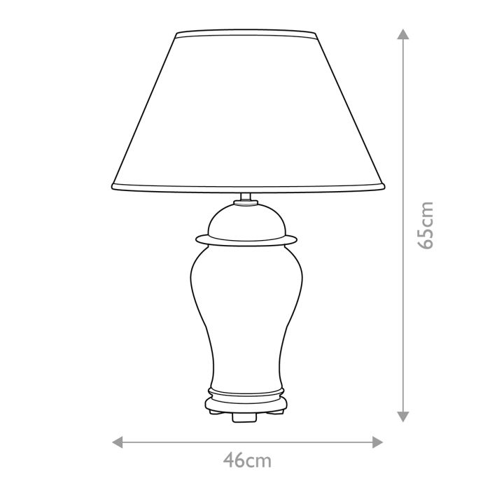 Oxblood Temple Jar 1 Light Table Lamp with Tall Empire Shade - Oxblood with Off-White with Ivory and Gold Trim Shade