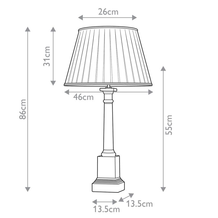 Peronne 1 Light Table Lamp With Tall Empire Shade - Black and Gold with Off-White Shade