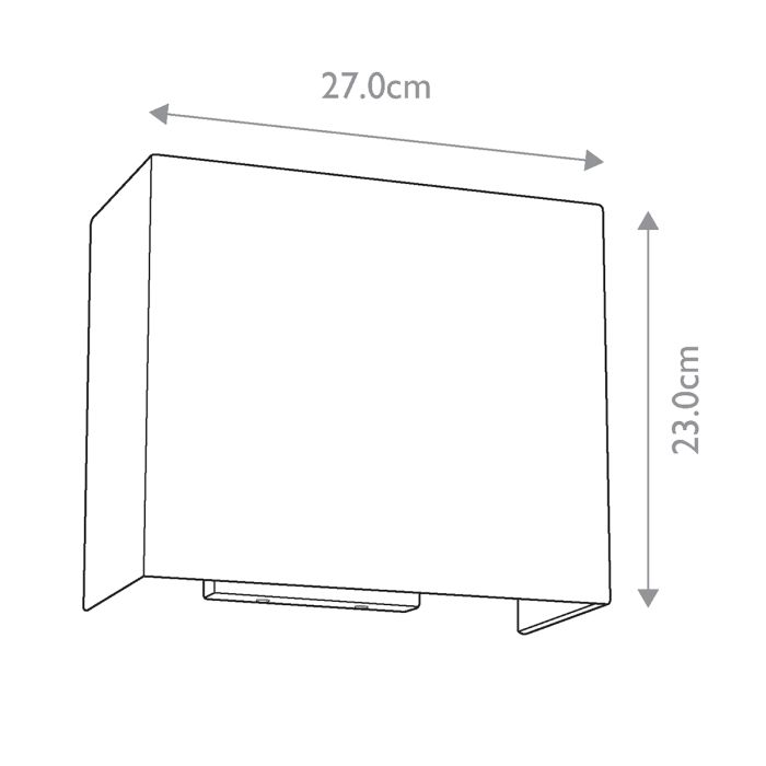 Riley Medium Rectangular Wall Light with Polished Chrome Back Plate with Ivory Shade
