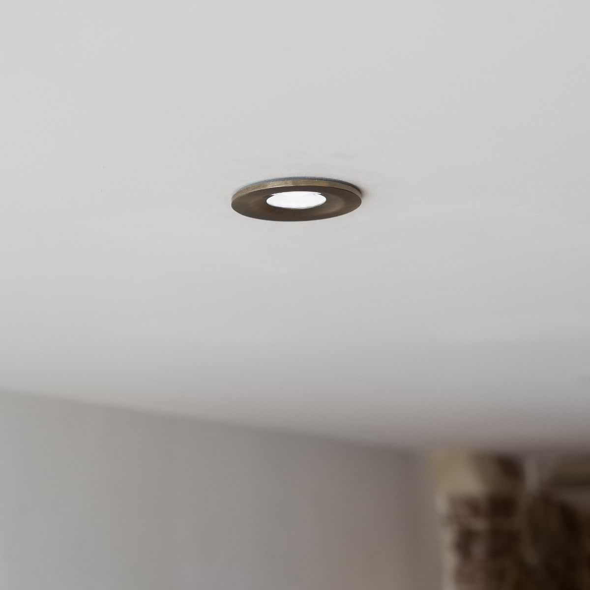 Soho Brushed Brass LED Downlights, Fire Rated, Fixed, IP65, CCT Switch, High CRI, Dimmable