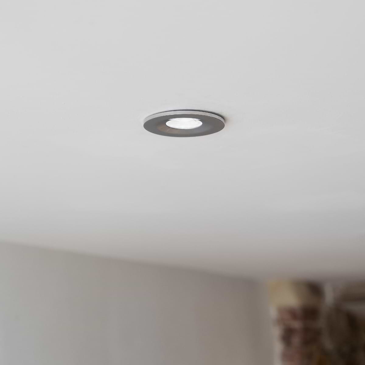 Soho Polished Chrome LED Downlights, Fire Rated, Fixed, IP65, CCT Switch, High CRI, Dimmable