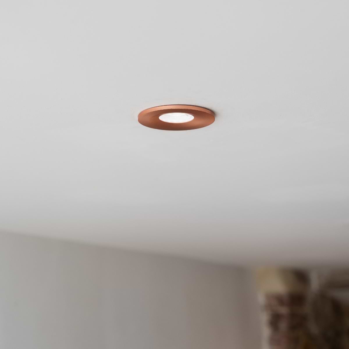 Soho Rose Gold LED Downlights, Fire Rated, Fixed, IP65, CCT Switch, High CRI, Dimmable