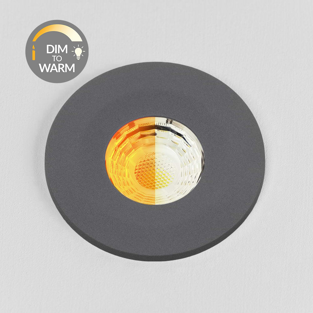 Soho Lighting Graphite Grey CCT Dim To Warm LED Downlight Fire Rated IP65