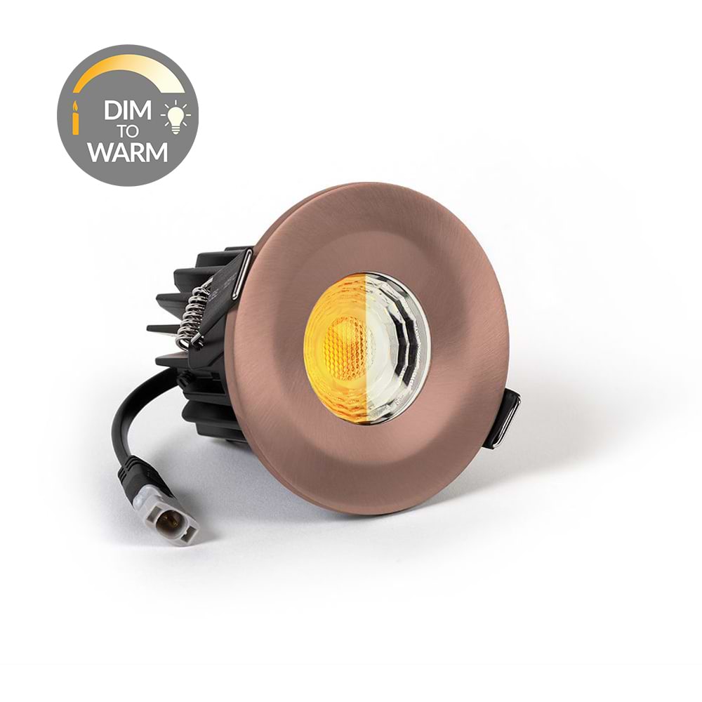 Soho Lighting Satin Rose Gold CCT Dim To Warm LED Downlight Fire Rated IP65